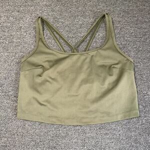 All in Motion Sports Bra Women's XL Olive Green Strappy Back Gym Activewear Yoga